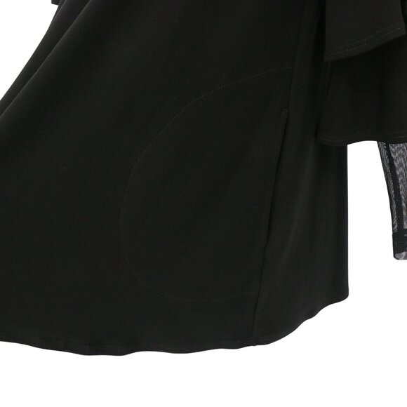 IC Collection Layered Sleeve with Mesh Long Sleeve Black Knit Tunic Top S - Picture 5 of 6